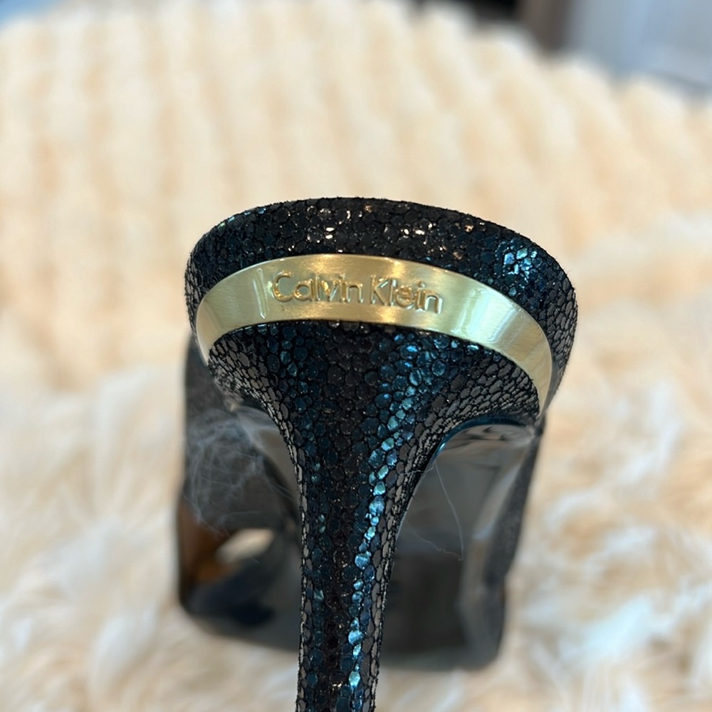 🎉Host Pick🎉Calvin Klein Womens Black High Heel Open Toe Slide Sandal - Size 9 - Picture 11 of 13
